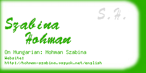 szabina hohman business card